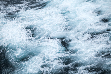 Stormy North Atlantic ocean water surface