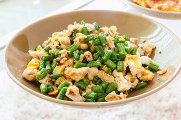 cow pea fresh with pork pieces