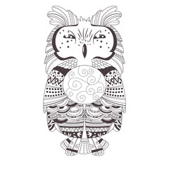 Owl. Silhouette. Black