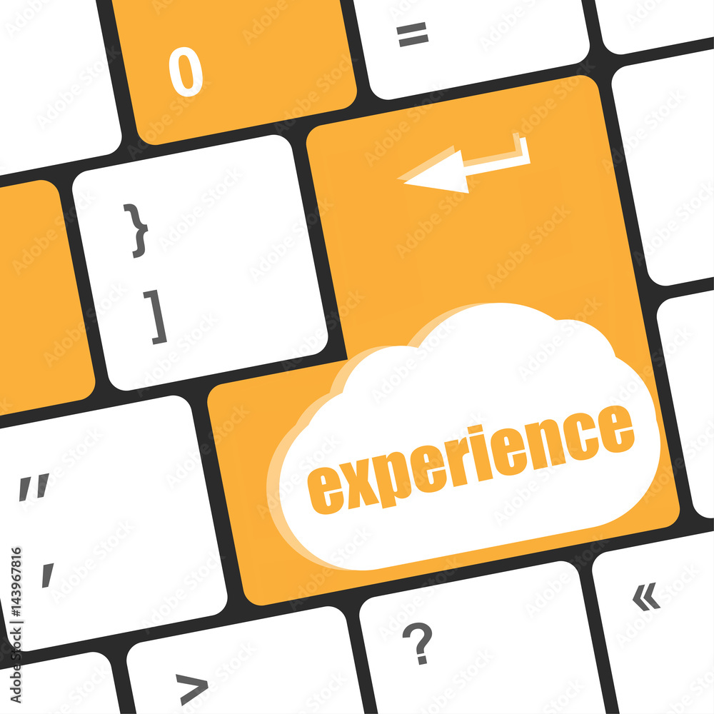 Poster experience word on computer keyboard enter key