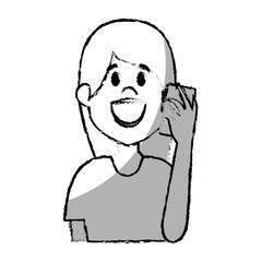 young woman with smartphone avatar character vector illustration design