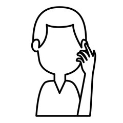 young man avatar character vector illustration design