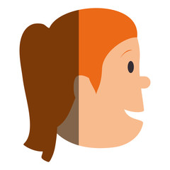 young woman avatar character vector illustration design