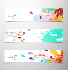 Set of abstract colorful headers.