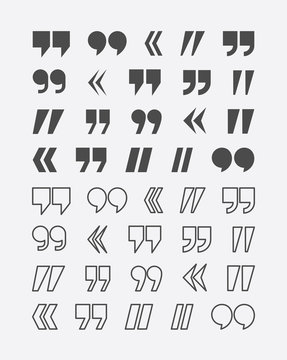 Quote Marks Vector Abstract Icon Set