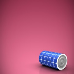 Composite image of high angle view of 3d solar battery