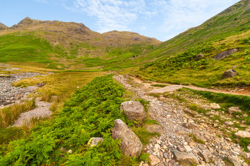 Fototapeta na wymiar Mountain path in The Lake District National Park, Cumbria, England 