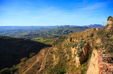 View of sicilian scenic countryside