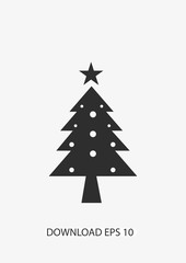 Christmas tree icon, Vector