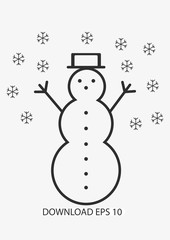 Snowman icon, Vector