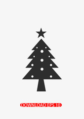 Christmas tree icon, Vector