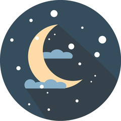 moon night new, yellow, element, dream, flat, sleep, bedtime, drawing, bright