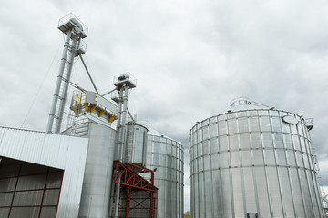 Big grain elevator in а rural zone