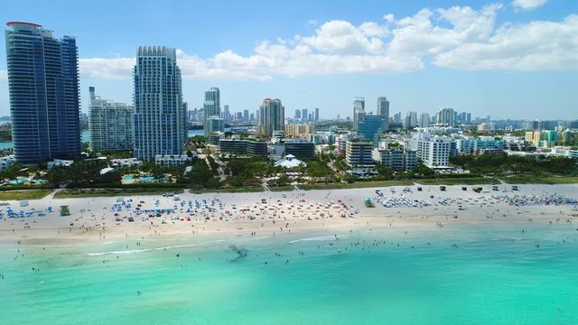 Aerial video of Miami Beach USA shot with a phantom 4 pro