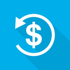 Refund money icon. Vector illustration.