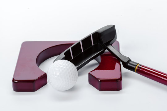golf equipment isolated on white