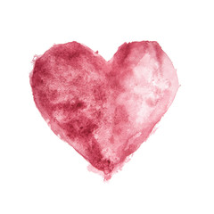 Red or burgundy watercolour painted heart