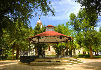 El Paseo del Prado y la Catedral de Ciudad Real, España