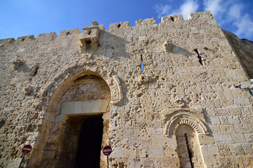Fototapeta na wymiar Zion Gate in old Jerusalem.