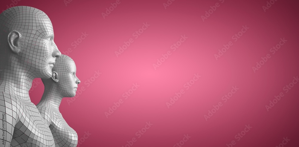 Aufkleber composite image of side view of gray 3d man