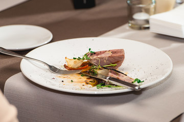 delicious tuna in a restaurant. small portion