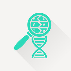 DNA helix flat icon. Molecular biology science vector illustration