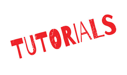 Tutorials rubber stamp. Grunge design with dust scratches. Effects can be easily removed for a clean, crisp look. Color is easily changed.