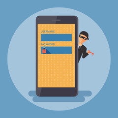 Cyber security and crime concept