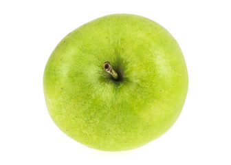 Single ripe apple isolated on white background