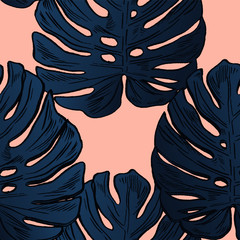 Exotic flowers set. Botanical vector vintage illustration.