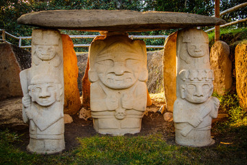 The Ancient statues in San Augustin, Colombia