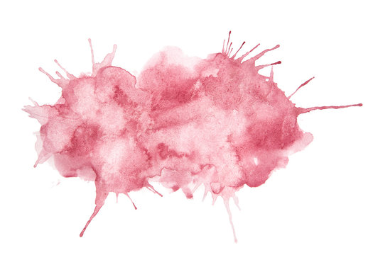 Abstract burgundy-red color watercolor painted background