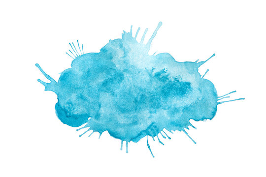 Abstract blue watercolor painted background