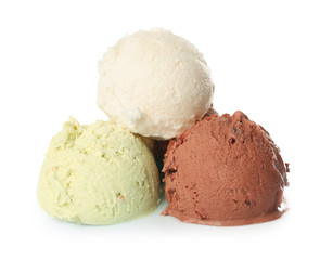 Ice-cream balls, isolated on white