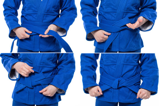 the girl athlete form for sport Sambo blue