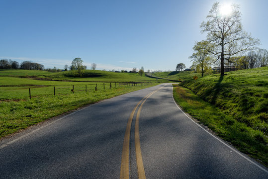 Scenic country road in North Georgia Mountains - Powered by Adobe