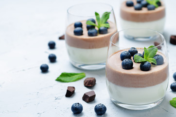 Greek yogurt vanilla chocolate panna cotta