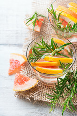 Grapefruit rosemary fresh infused water detox drink cocktail lemonade