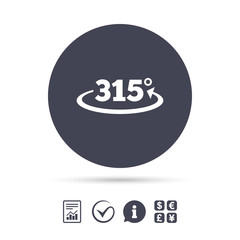 Angle 315 degrees sign icon. Geometry math symbol.