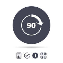 Angle 90 degrees sign icon. Geometry math symbol.