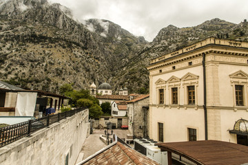 Fototapeta na wymiar Kotor is a town in Montenegro. It Located in Boka Kotorska Bay of the Adriatic Sea. The old part of the city is under UNESCO protection.