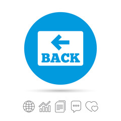 Arrow sign icon. Back button. Navigation symbol.