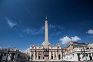 Fototapeta na wymiar Famous Saint Peter's Square in Vatican, aerial view of the city Rome, Italy.