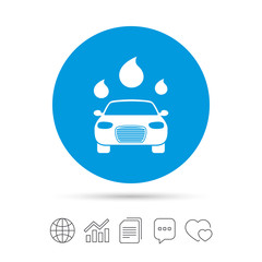 Car wash sign icon. Automated teller. Water drop.