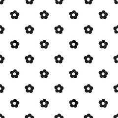 Seamless floral pattern spring summer abstract vector design decoration white background with black flowers black and white