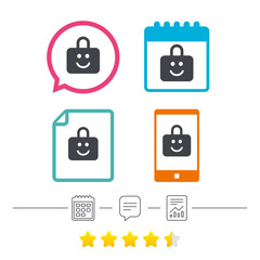 Child lock icon. Locker with smile symbol.