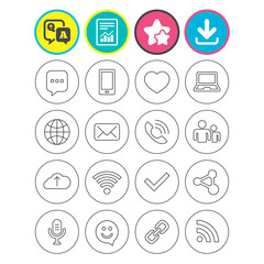 Communication icon. Smartphone, laptop and chat.