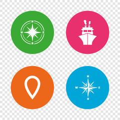 Windrose navigation compass, shipping delivery.