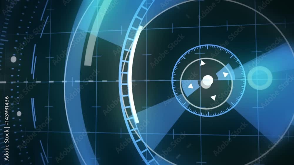 Poster futuristic heads-up display interface animation which can be used on a computer screen or in a cockp