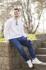 Fototapeta premium Portrait of a young man outdoors